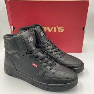 Levi's Drive Hi Synthetic Leather Casual Hi Top Shoes Black Men's Size 12 NEW